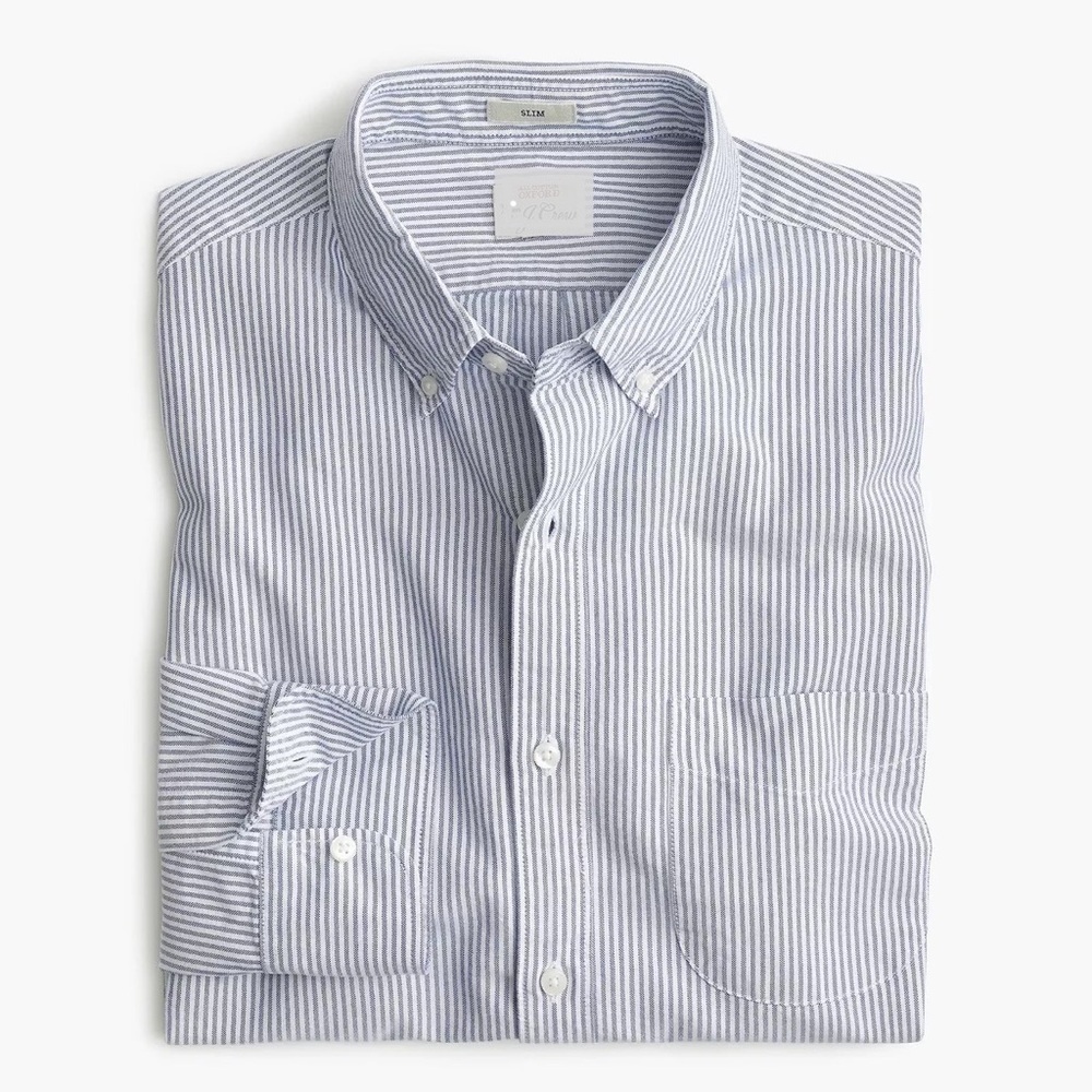 Marks & Spencer Blue Stripe Oxford Classic  Shirt Smart Casual Large